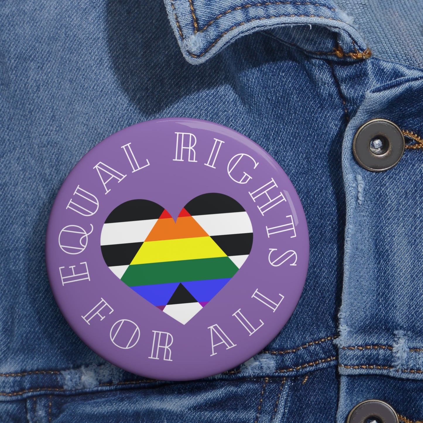 Equal Rights for All Logo Button Pin