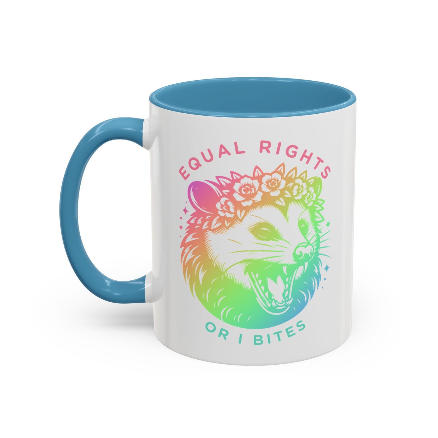 Equal Rights or I Bites Coffee Mug *Rainbow Edition*
