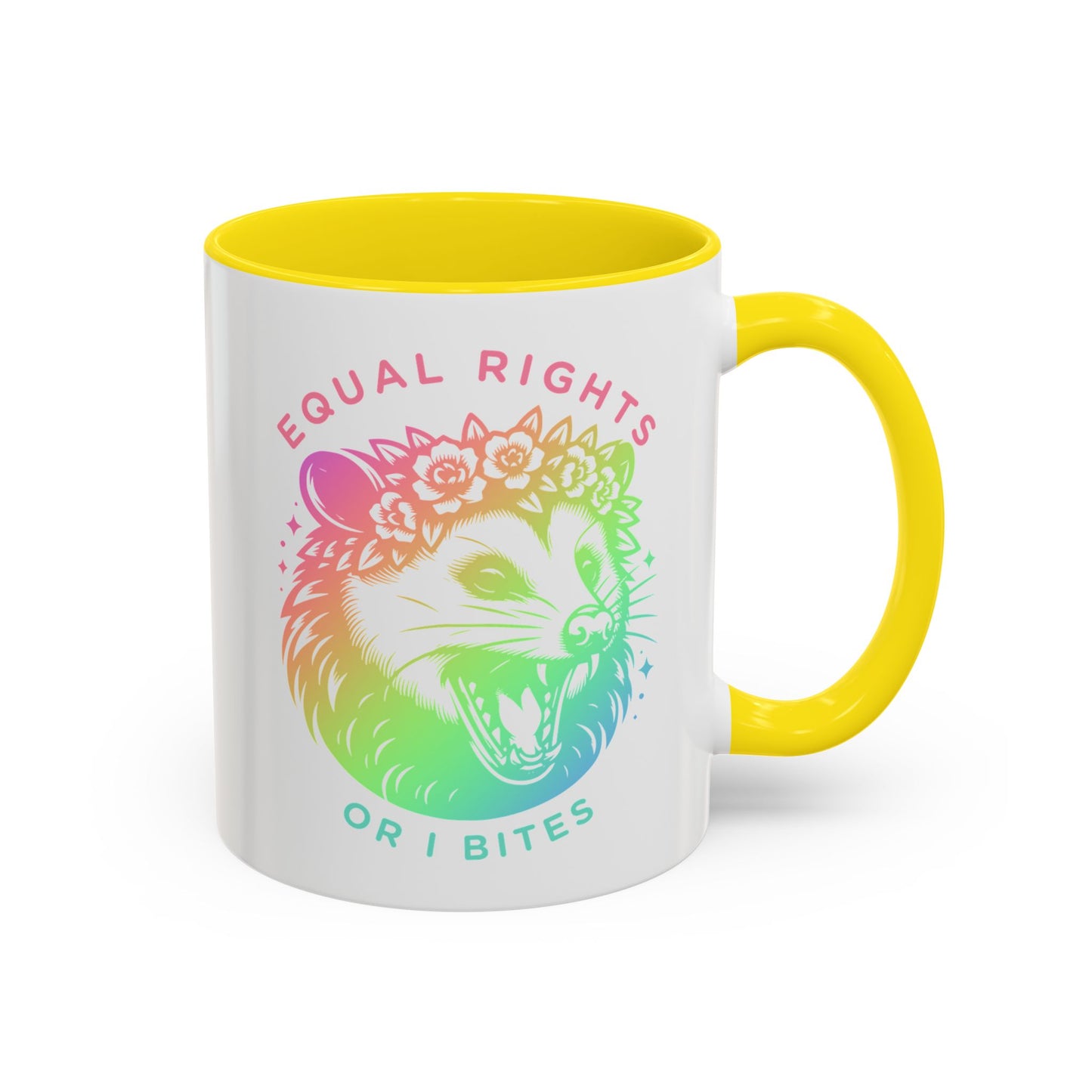 Equal Rights or I Bites Coffee Mug *Rainbow Edition*
