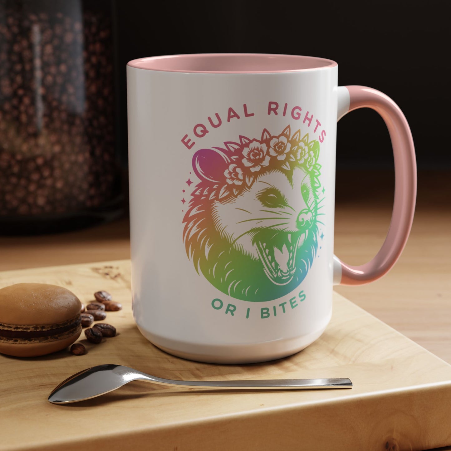 Equal Rights or I Bites Coffee Mug *Rainbow Edition*