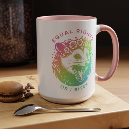 Equal Rights or I Bites Coffee Mug *Rainbow Edition*