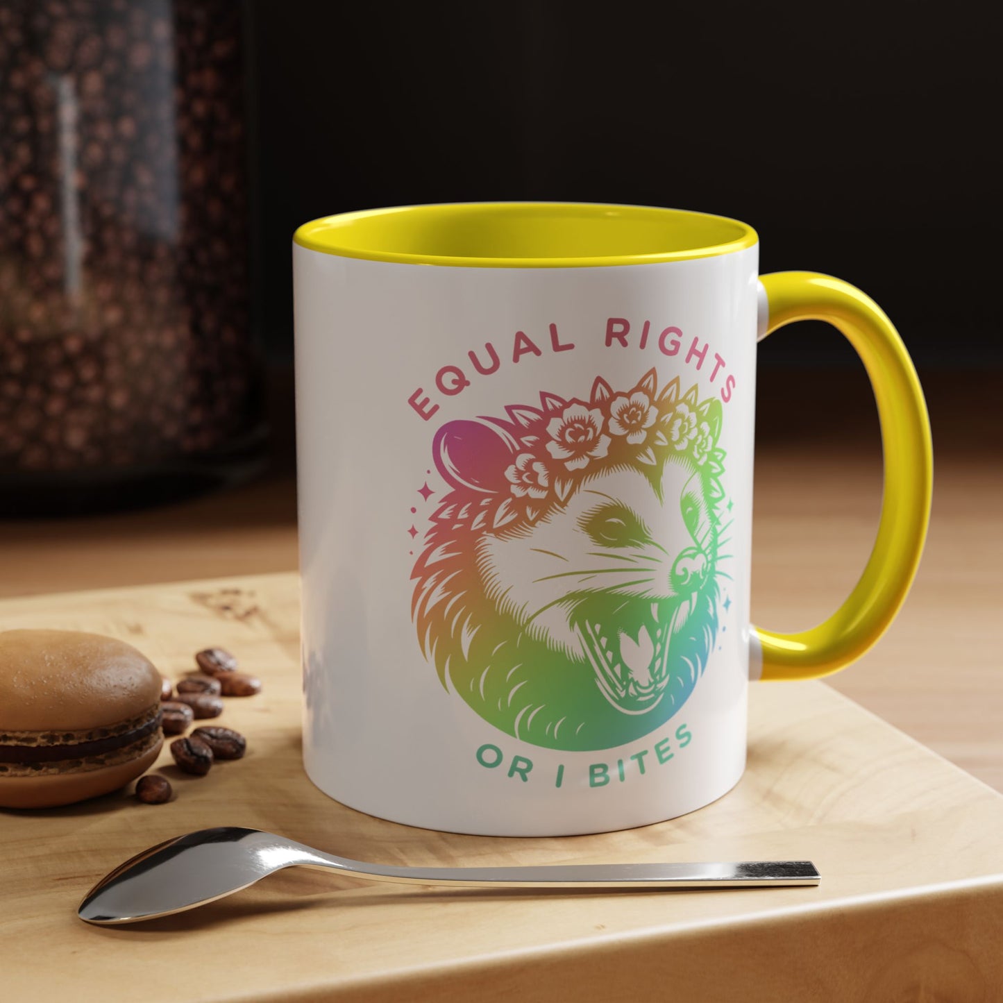 Equal Rights or I Bites Coffee Mug *Rainbow Edition*