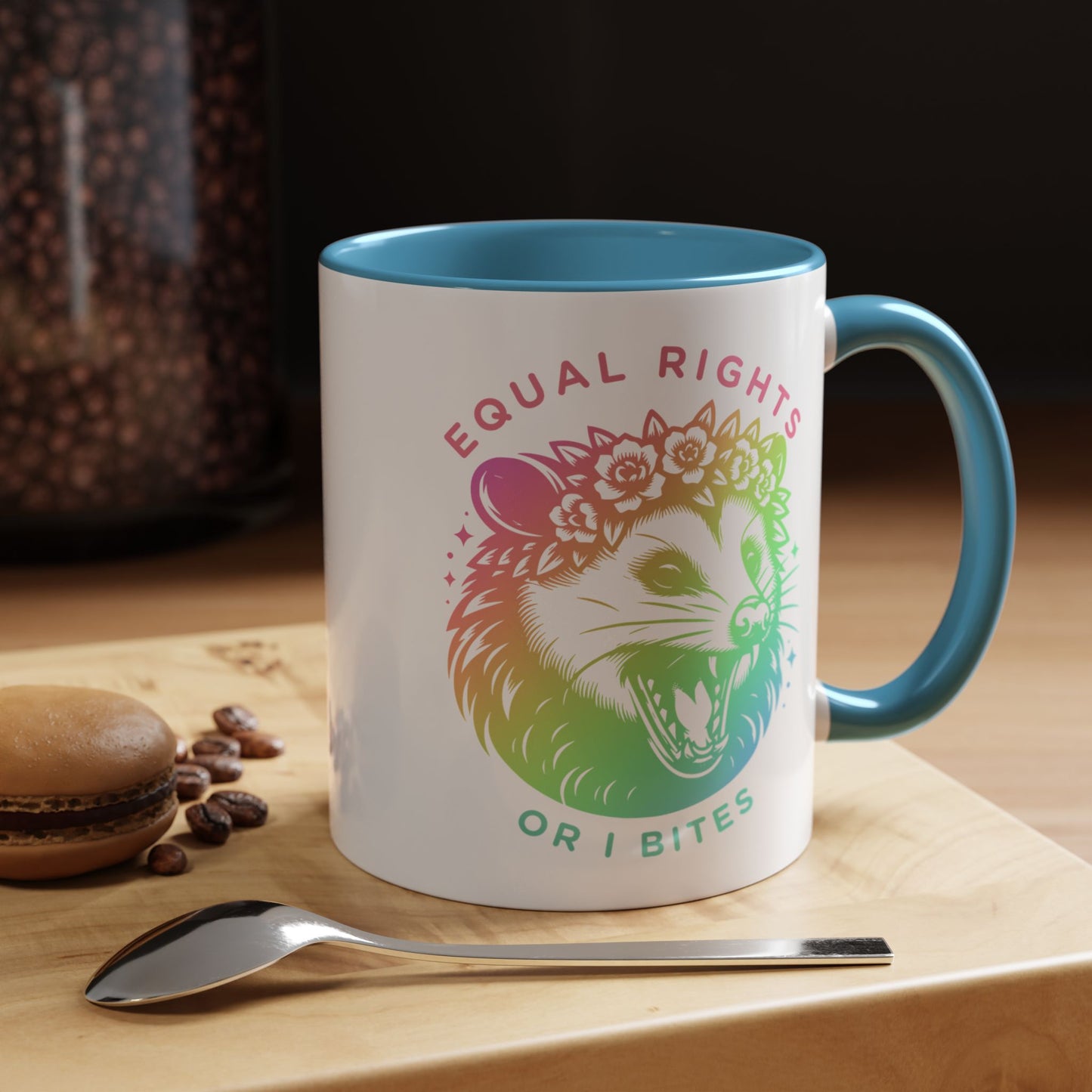 Equal Rights or I Bites Coffee Mug *Rainbow Edition*