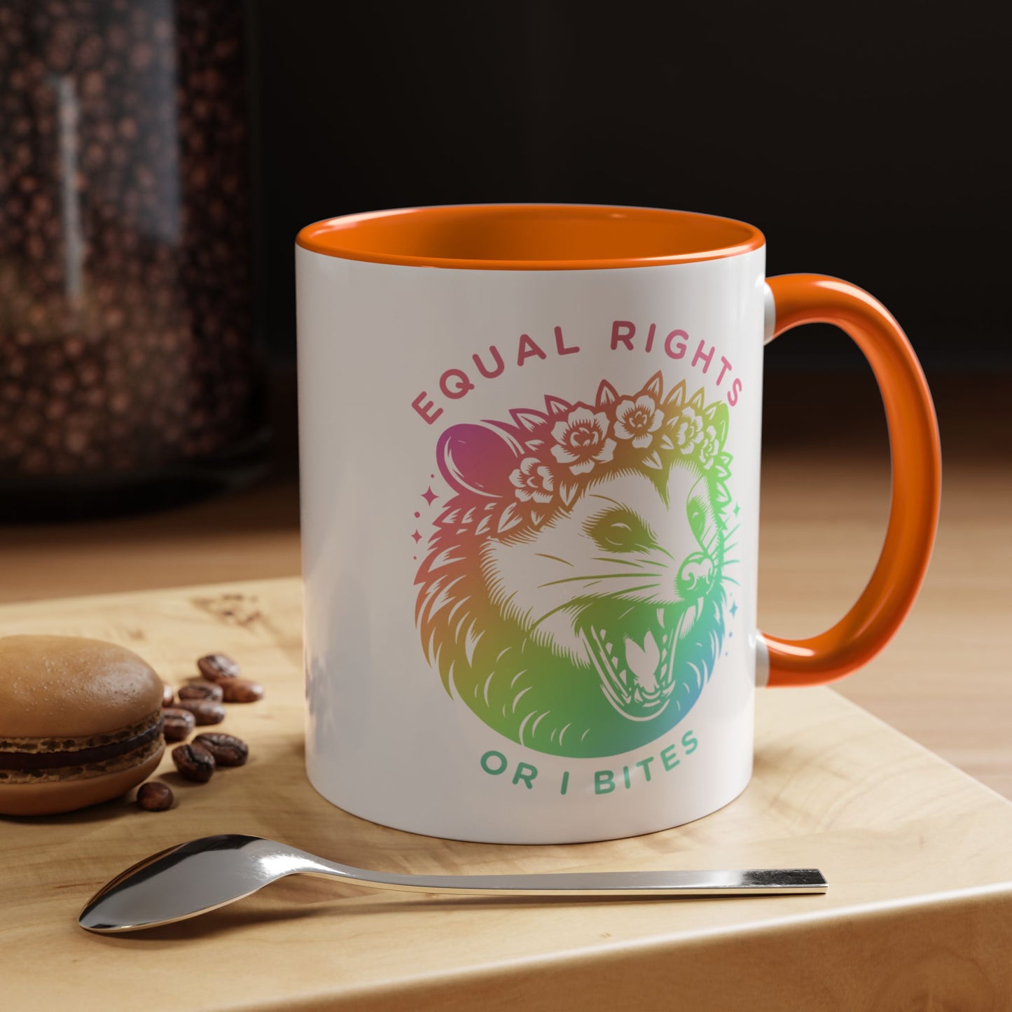 Equal Rights or I Bites Coffee Mug *Rainbow Edition*