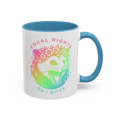 Equal Rights or I Bites Coffee Mug *Rainbow Edition*