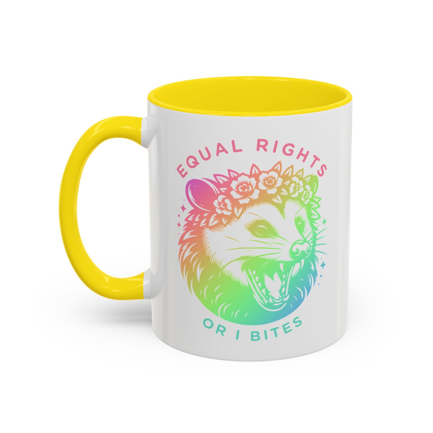 Equal Rights or I Bites Coffee Mug *Rainbow Edition*