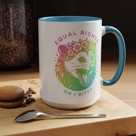 Equal Rights or I Bites Coffee Mug *Rainbow Edition*